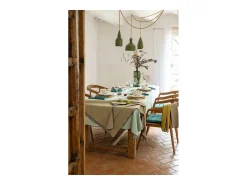 Winkler Mantelería-Mantel reciclado Grace Celadón 140 x 140 cm Verde almendra