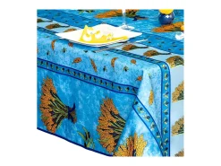 Promo Linge Mantel rectangular de tela Ramo de trigo 300 x 150 cm Azul