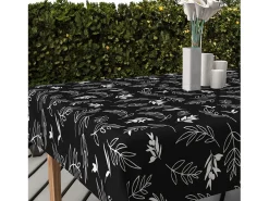 Soleil d'ocre Mantelería-Mantel rectangular estampado antimanchas140x200 cm NEPTUNE, por Negro