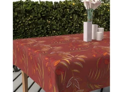 Discount Soleil d'ocre Mantel rectangular estampado antimanchas 140x200 cm FLORES, por Rojo
