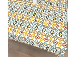 Soleil d'ocre Mantelería-Mantel rectangular estampado antimanchas 140x300 cm OURANOS, por Multicolor