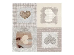 Douceur d'intérieur Mantel redondo de PVC "corazones" Gris