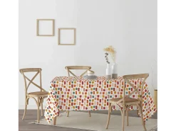 Ripshop Mantelería-Mantel resinado antimanchas Merry Christmas 52 100x140 cm Multicolor