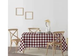 Ripshop Mantel resinado antimanchas Cuadros Granate - 300x140 cm Rojo Online