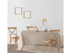 Ripshop Mantelería-Mantel resinado antimanchas XL Liso lino 101 - 100x300 cm Beige