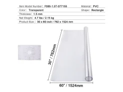 Mantelería-Mantel SucceBuy Protección de Mesa en PVC, 76 X 152 CM, Manguito en Plástico , 0.15CM de Grosor Transparente