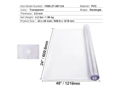 Mantel SucceBuy Protección de Mesa en PVC, 61 X 122 CM, Manguito en Plástico , 0.2CM de Grosor Transparente Sale