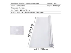 Mantel SucceBuy Protección de Mesa en PVC, 91 X 122 CM, Tapete de Escritorio en Plástico , 0.15CM de Grosor Transparente