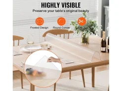 Mantel SucceBuy Protección de Mesa en PVC, 91 X 152 CM, Tapete de Escritorio en Plástico Helado, 0.15CM de Grosor Transparente Online