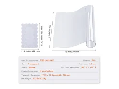Mantelería-Mantel SucceBuy Protector de Mesa en PVC 30 X 30 CM, Protector de Escritorio en Plástico 0.15CM de Grosor Transparente