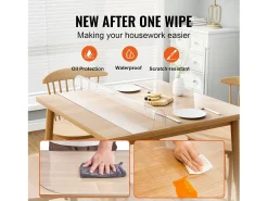 Mantelería-Mantel SucceBuy Protector de Mesa en PVC 30 X 30 CM, Protector de Escritorio en Plástico 0.15CM de Grosor Transparente