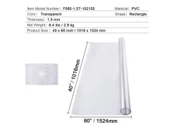 Mantel SucceBuy Tapete de Escritorio en PVC de 102 X 152 CM, Grosor de 0.15CM Transparente New