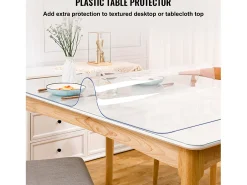 Mantel SucceBuy Mantel de Plástico de 213 x 107 cm, Mantel Grueso , Mantel Rectangular de PVC Transparente