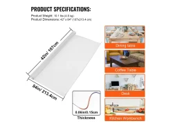 Mantel SucceBuy Mantel de Plástico de 213 x 107 cm, Mantel Grueso , Mantel Rectangular de PVC Transparente