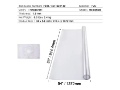 Mantel SucceBuy Protector de Mesa de PVC, 91 x 137 cm, Protector de Escritorio de Plástico , 1,5 mm de Grosor Transparente Clearance
