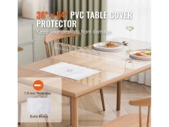 Mantel SucceBuy Protector de Mesa de PVC, 91 x 137 cm, Protector de Escritorio de Plástico , 1,5 mm de Grosor Transparente Clearance