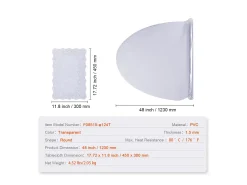 Discount Mantel SucceBuy Protector de Mesa de PVC, Cubierta de Escritorio Redonda de Plástico de 123 cm, 1.5 mm de Grosor Transparente