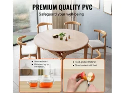 Discount Mantel SucceBuy Protector de Mesa de PVC, Cubierta de Escritorio Redonda de Plástico de 123 cm, 1.5 mm de Grosor Transparente