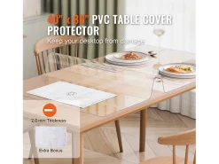 Sale Mantel SucceBuy Protector de Mesa de PVC de 101.6 x 203.2 cm, Cubierta de Escritorio , 2.0 mm de Grosor Transparente