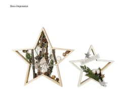 Online Marcos de madera estrella 35 y Ø 24,5 cm 2 unidades Beige