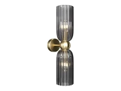 Maytoni Aplique Para Pared-Antic Lámpara de pared moderna con 2 luces hacia arriba y hacia abajo dorada, pantalla , E14 Gris