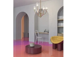 Maytoni Arco Lámpara de techo colgante neoclásica de brazos múltiples Latón, pantalla de vidrio Camel Sale
