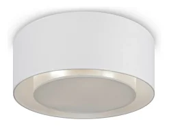 Maytoni Bergamo Plafón cilíndrico moderno de 3 luces , pantalla transparente y blanca, E27 Blanco Hot