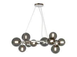 Maytoni Dallas Moderna lámpara de techo colgante de 1 globo cromada, pantalla ahumada, G9 Gris