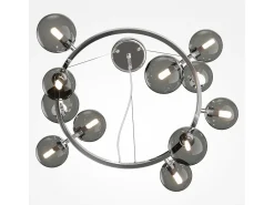 Maytoni Dallas Moderna lámpara de techo colgante de 1 globo cromada, pantalla ahumada, G9 Gris