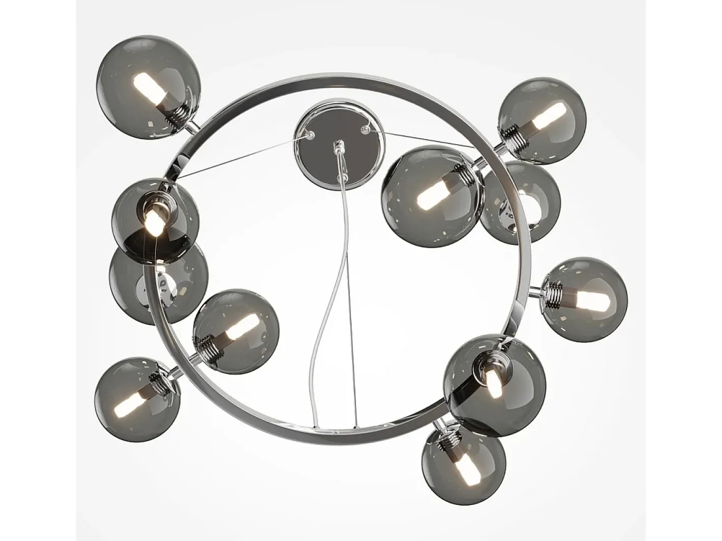 Maytoni Dallas Moderna lámpara de techo colgante de 1 globo cromada, pantalla ahumada, G9 Gris