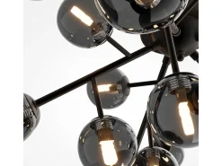 Maytoni Plafón-Dallas Moderna lámpara de techo con forma de globo de 20 luces, mate, pantalla ahumada, G9 Negro