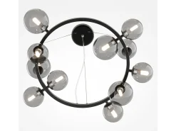 Maytoni Dallas Moderna lámpara de techo colgante de 1 globo negra, pantalla ahumada, G9 Negro Best