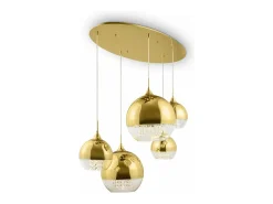 Maytoni Lámpara Suspendida-Fermi Moderna lámpara de techo colgante Fermi de 5 luces en racimo Dorado