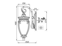 Online Maytoni Fleur Farol de pared exterior con oro, IP44 Negro