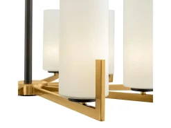 Best Maytoni Fortano Moderna lámpara de araña de latón de 10 luces Fortano con pantalla de cristal Camel
