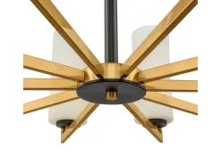 Best Maytoni Fortano Moderna lámpara de araña de latón de 10 luces Fortano con pantalla de cristal Camel