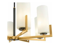 Maytoni Lámpara Suspendida-Fortano Moderna lámpara de araña de latón de 8 luces Fortano con pantalla de cristal Camel