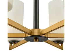 Sale Maytoni Fortano Moderna lámpara de araña de latón de 6 luces Fortano con pantalla de cristal Camel