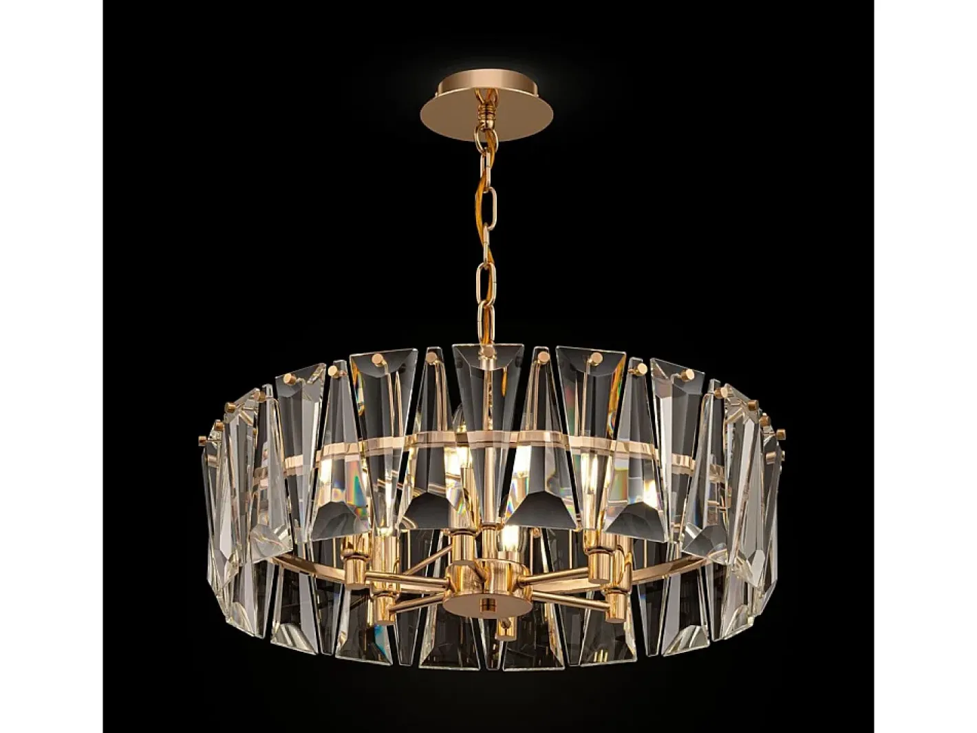 Maytoni Puntes Moderna lámpara de techo colgante cilíndrica dorada Puntes de 6 luces Dorado Discount