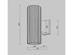 Maytoni Rando Aplique 2 Luces Up Down Exterior E27 IP54 Gris