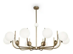 Maytoni Lámpara Suspendida-Rendez-Vous Modern - Rendez-vous Modern Rendez-vous Lámpara de Techo Colgante 10 Luces Latón Pantalla Cristal Camel