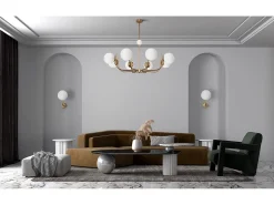 New Maytoni Rendez-Vous Modern - Rendez-vous Modern Rendez-vous Lámpara de techo colgante de 8 luces de latón Pantalla de vidrio Camel