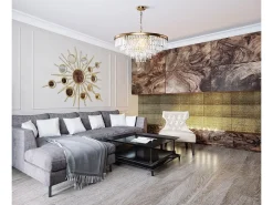 Maytoni Lámpara Suspendida-Revero Plafón colgante clásico Revero de 12 luces de latón Camel