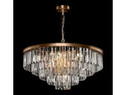 Maytoni Lámpara Suspendida-Revero Plafón colgante clásico Revero de 12 luces de latón Camel