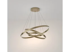 Outlet Maytoni Rim Lámpara de techo colgante circular de 3 niveles de latón LED integrado con borde moderno Camel