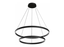 Outlet Maytoni Rim Modern Rim Integrated LED Black Lámpara de techo colgante circular de 2 niveles Negro