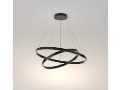 Outlet Maytoni Rim Modern Rim Integrated LED Black Lámpara de techo colgante circular de 2 niveles Negro