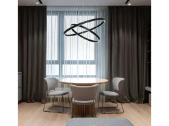 Outlet Maytoni Rim Modern Rim Integrated LED Black Lámpara de techo colgante circular de 2 niveles Negro