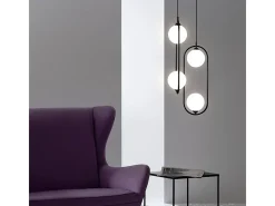 Maytoni Lámpara Suspendida-Ring Modern Ring 2 Light Lámpara de techo colgante negra Pantalla de vidrio Negro