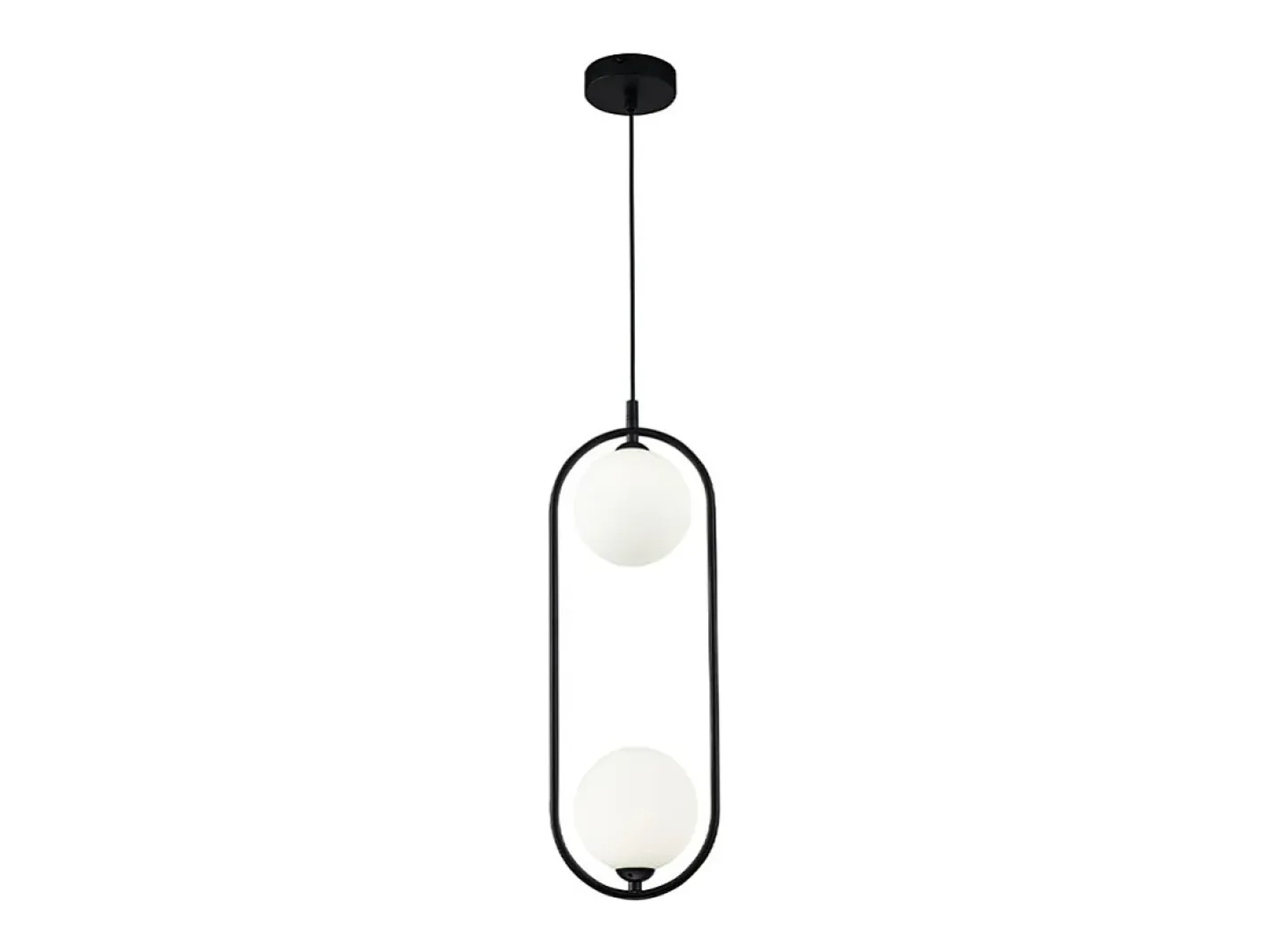 Maytoni Lámpara Suspendida-Ring Modern Ring 2 Light Lámpara de techo colgante negra Pantalla de vidrio Negro